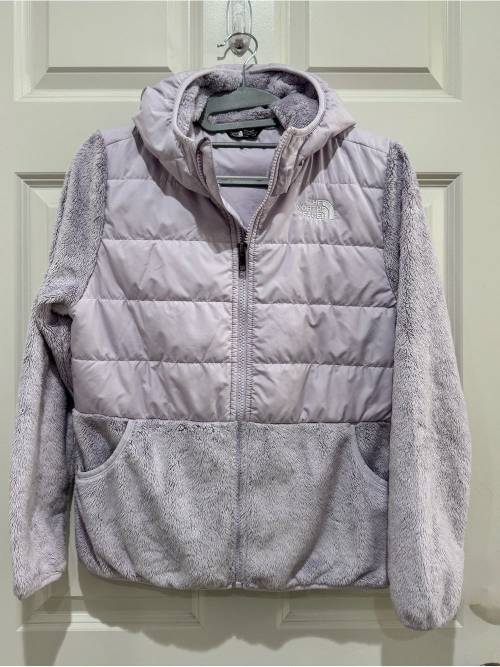 The North Face Kids Girls Lavender Quilted & Fleece Hooded Jacket XL/TG (14/16)